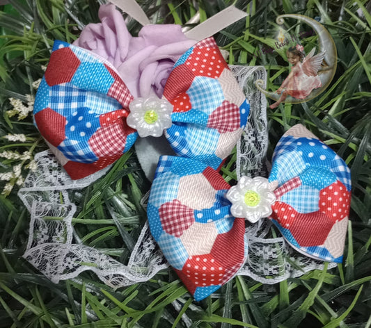 Ribbon Piggies Patriotic country patches