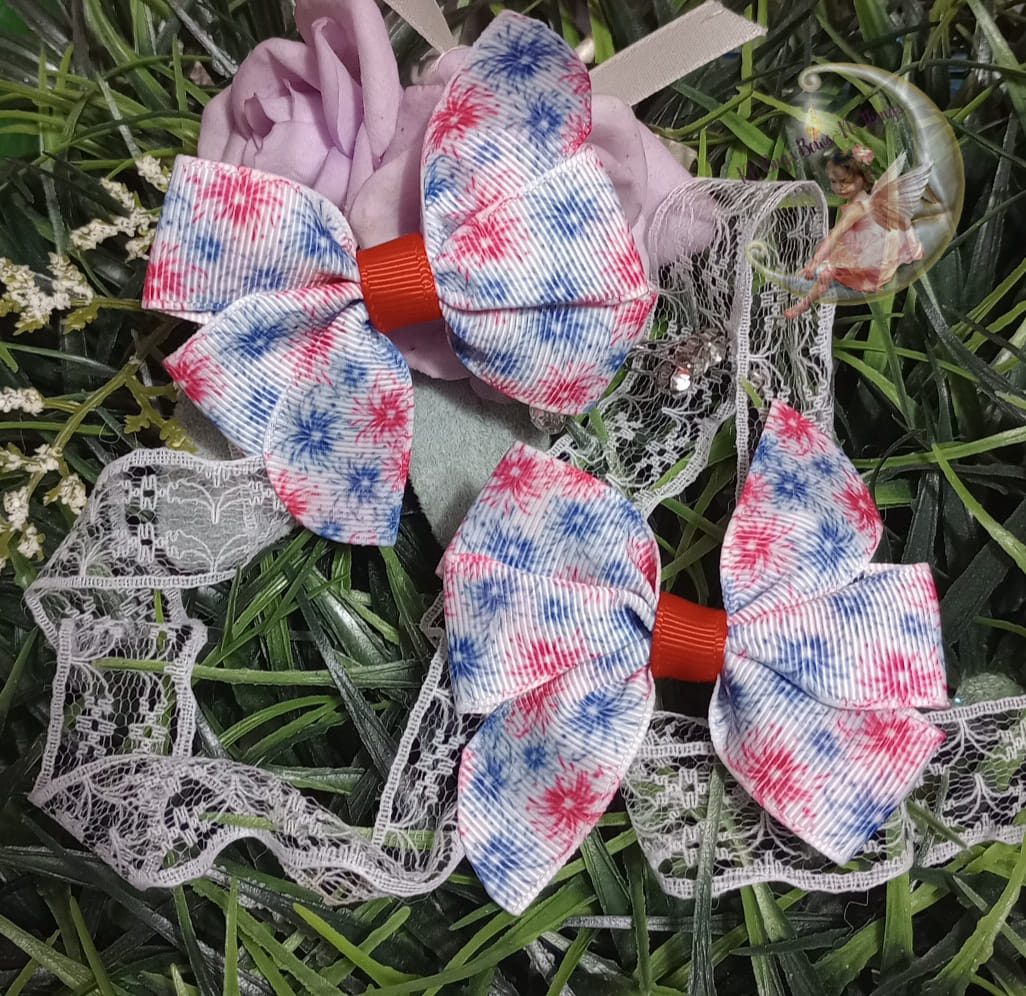 Ribbon Piggies Patriotic fireworks white version