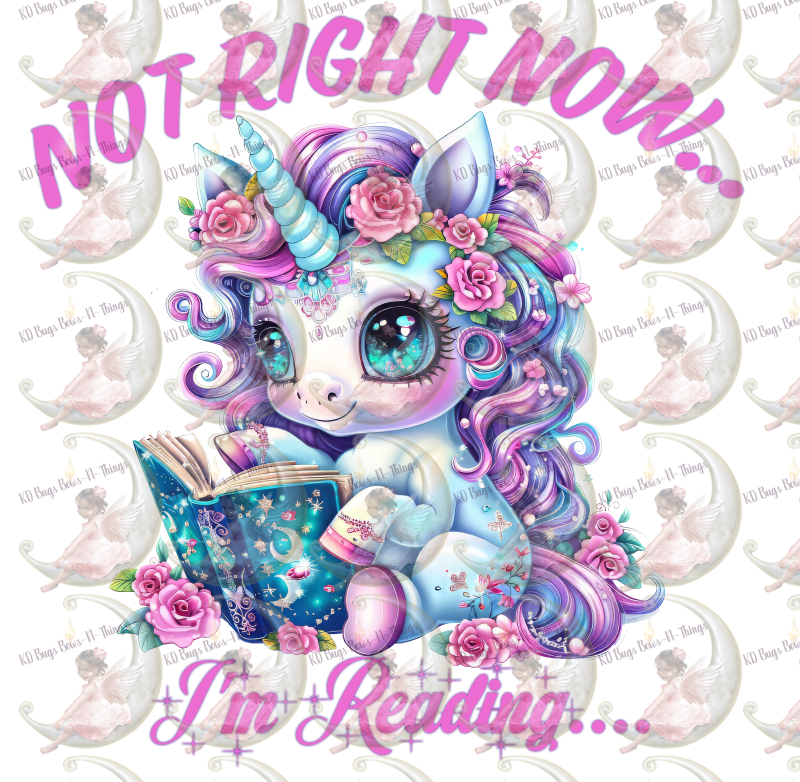 DIGITAL -DECAL- NOT RIGHT NOW I'M READING UNICORN