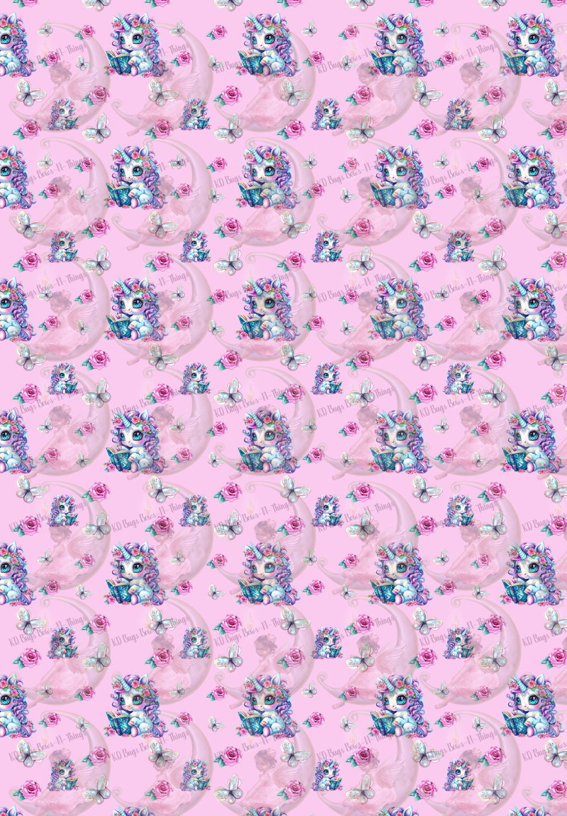 DIGITAL-Seamless Pattern-Reading Unicorn