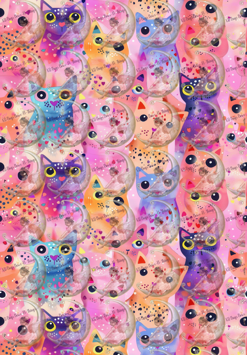 DIGITAL -Composition book cover front and back- WATERCOLOR KITTIES