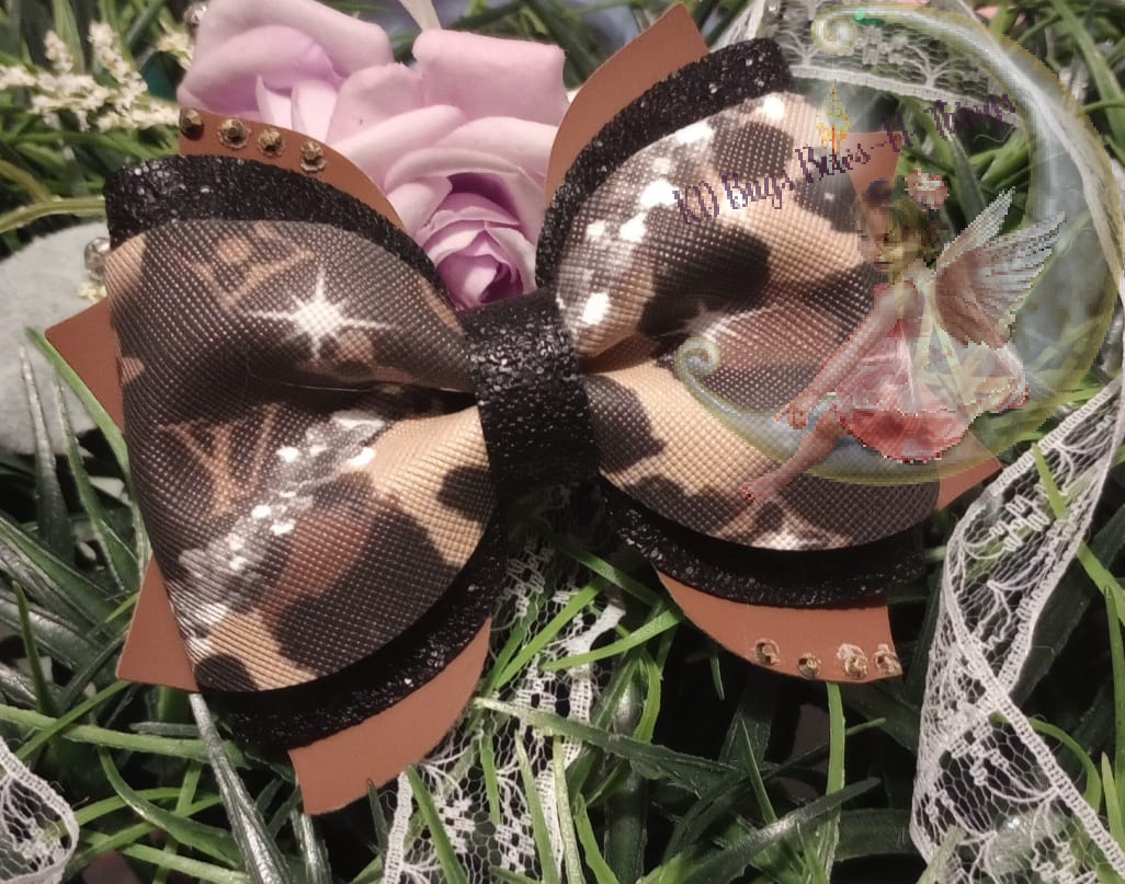 Leopard print designer bow