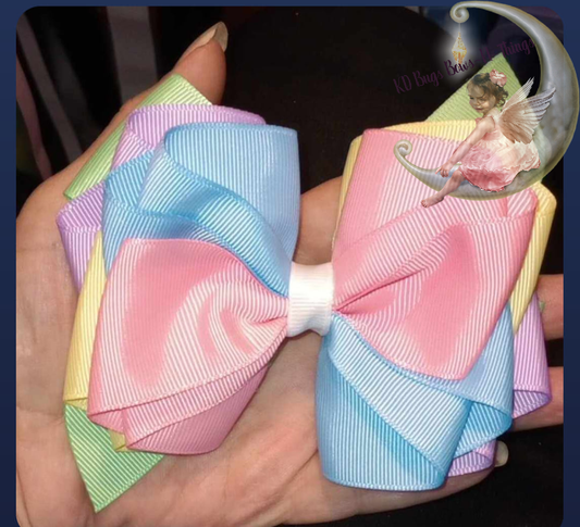 Pastel Rainbow wave bow